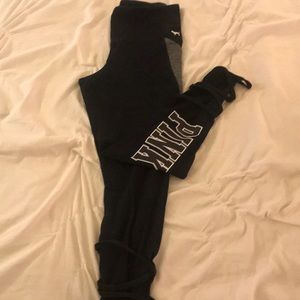 Black & Grey PINK crop active bottom